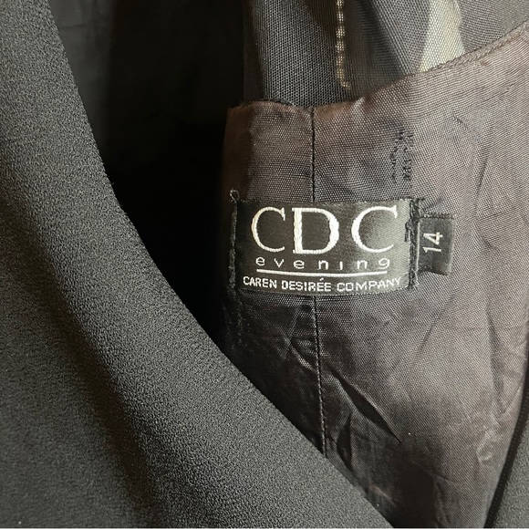 90s Vintage Black Sheath Halter Maxi Dress Size 14 - Picture 8 of 10